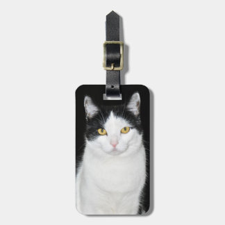 Schwarzweiss-Katzen-Porträt Gepäckanhänger