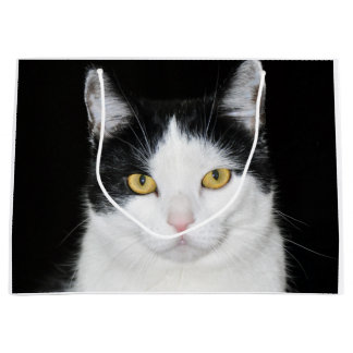 Schwarzweiss-Katzen-Porträt Große Geschenktüte