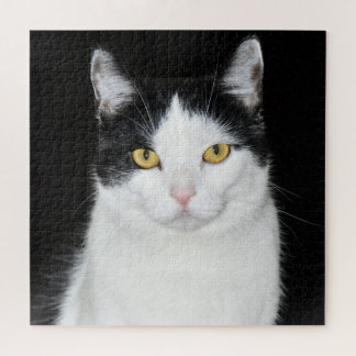 Schwarzweiss-Katzen-Porträt Puzzle