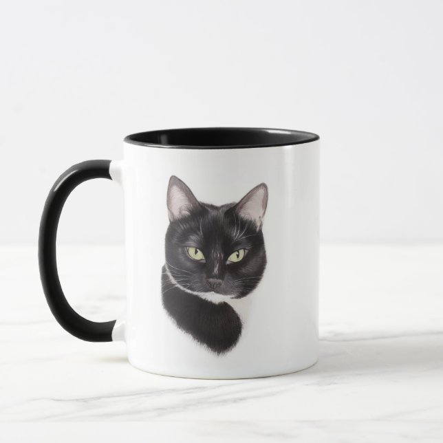 Schwarzweiss-Katzen-Tasse Tasse (Links)