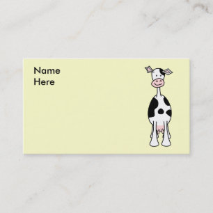 Schwarzweiss-Kuh-Cartoon. Front Visitenkarte