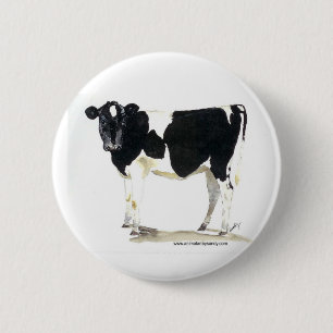 Schwarzweiss-Kuhknopf Button