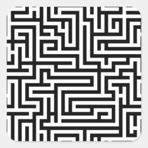 Schwarzweiss-Labyrinthlabyrinth Quadratischer Aufkleber