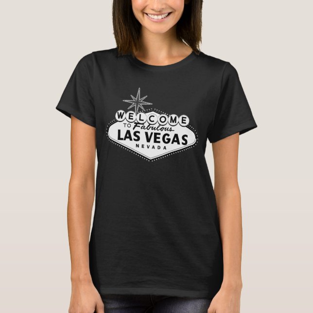 Schwarzweiss-Las- Vegaszeichen-T - Shirt (Vorderseite)