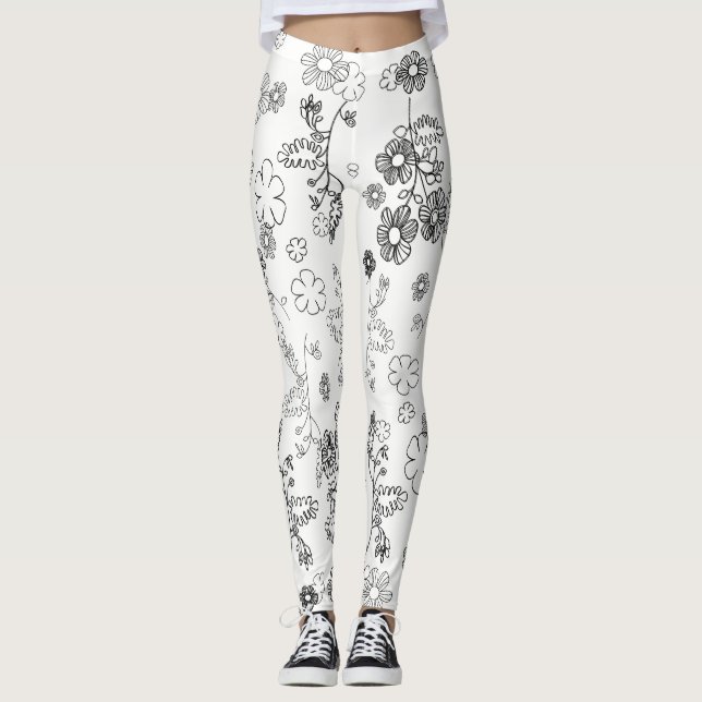Schwarzweiss Leggings (Vorderseite)
