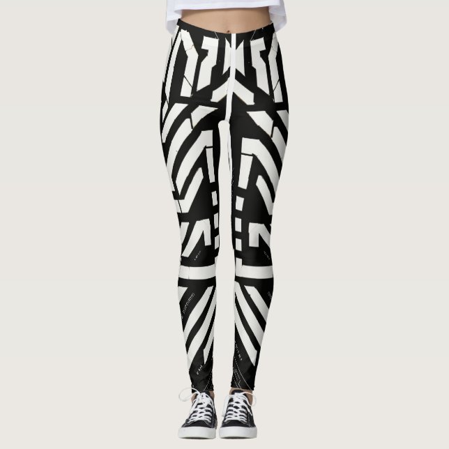 Schwarzweiß Leggings (Vorderseite)