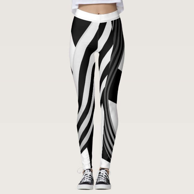Schwarzweiß Leggings (Vorderseite)