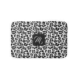 Schwarzweiss-Leopard-Druck mit kundenspezifischem Badematte