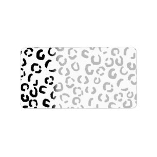 Schwarzweiss-Leopard-Druck-Muster Adressaufkleber