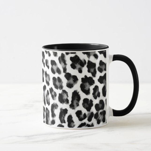 Schwarzweiss-Leopard-Druck Tasse (Rechts)