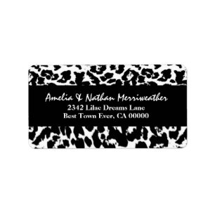Schwarzweiss-Leopard V001 Adressaufkleber