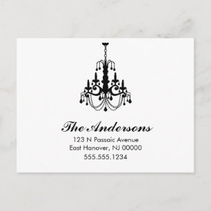 Schwarzweiss-Leuchter-bewegliche Mitteilungen Ankündigungspostkarte