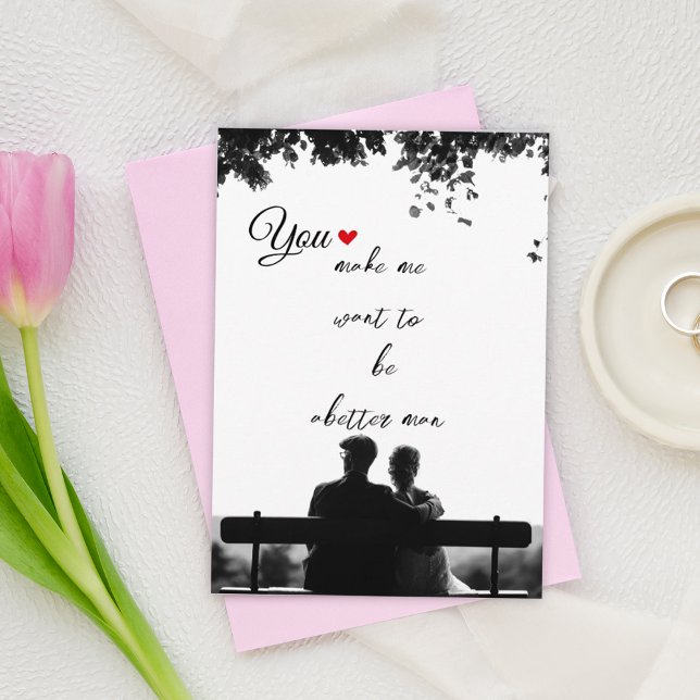 Schwarzweiß-Liebe-Foto-Urlaubskarte Dankeskarte (Von Creator hochgeladen)