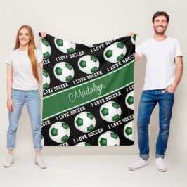Schwarzweiß-Liebe-Fußball Fleecedecke