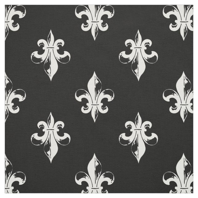 Schwarzweiss-Lilien-Muster Stoff (Muster)