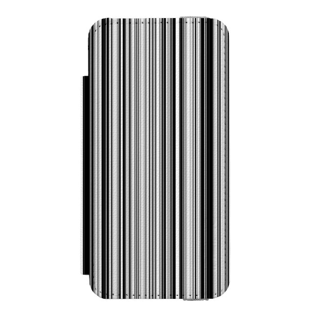 Schwarzweiss-Linien Incipio iPhone Geldbeutel-Hülle (Folio Vorderseite)