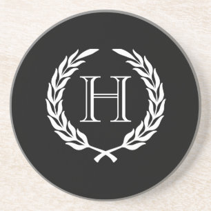 Schwarzweiss-Lorbeer-Kranz Getränkeuntersetzer