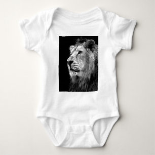 Schwarzweiß-Löwe Baby Strampler