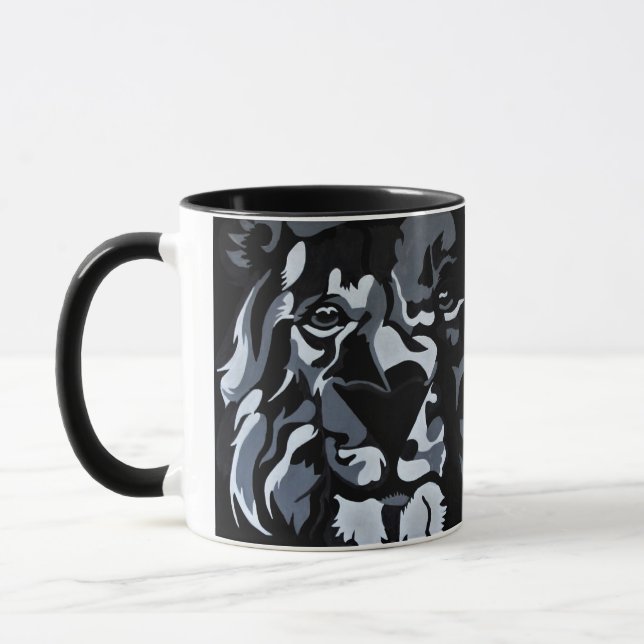 Schwarzweiss-Löwe Tasse (Links)