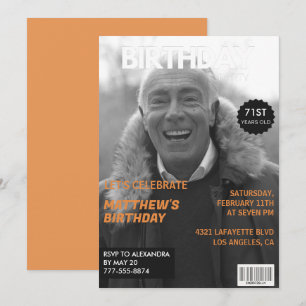 Schwarzweiß-Magazin-Redaktion zum 71. Geburtstag Einladung