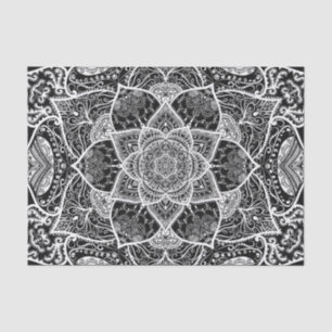 Schwarzweiss-Mandala - Loergann im Raben Seidenpapier