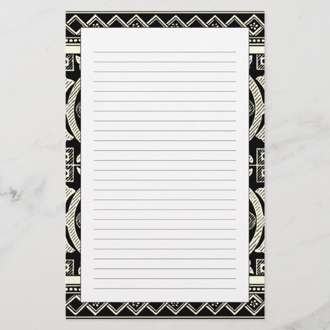 Schwarzweiss-Mandala-Motiv durch Visions-Studio Briefpapier (Vorderseite)