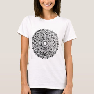 Schwarzweiss-Mandala T-Shirt
