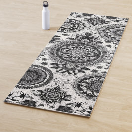 Schwarzweiß-Mandalase Yogamatte