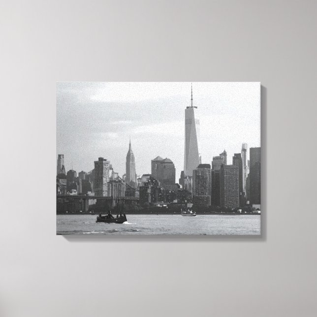 Schwarzweiß Manhattan Leinwanddruck (Vorderseite)