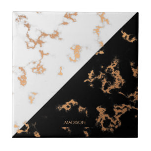 Schwarzweiss-Marmor Fliese