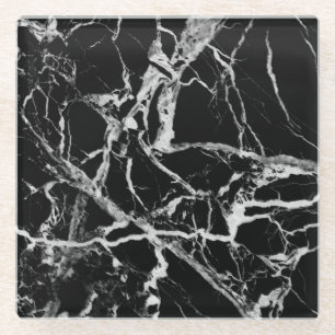 Schwarzweiss-MarmorglasUntersetzer Glasuntersetzer