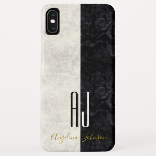 Schwarzweiss-Marmorinitialen-Monogramm Case-Mate iPhone Hülle
