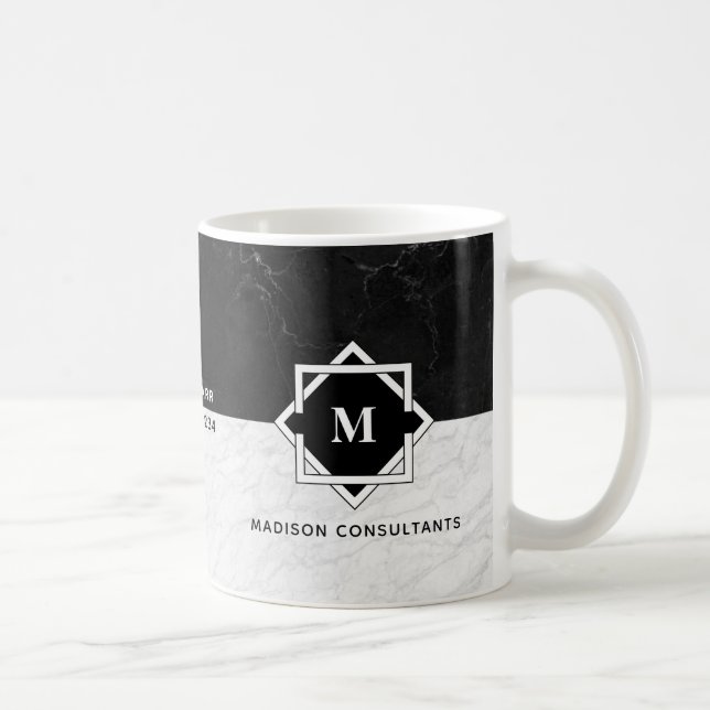 Schwarzweiss-Marmormonogramm Tasse (Rechts)