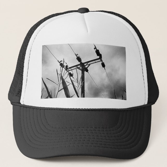 Schwarzweiss-Mast Truckerkappe (Vorderseite)