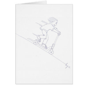 Schwarzweiss-Mikroroller microscooter Cartoon