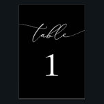 Schwarzweiß Minimalistisch 1 Tischnummer<br><div class="desc">Schön,  elegant,  modern und minimalistisch,  Tischnummer-Karte. Vollständig anpassbar. **BITTE BEACHTEN SIE: Um zu bestellen,  passen Sie einfach Ihre Tischnummer an und fügen Sie jede Nummer einzeln in Ihren Warenkorb ein. Dann Karo raus,  wenn du fertig bist.</div>