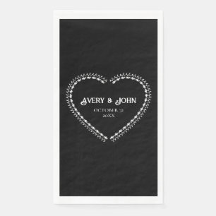 Schwarzweiß-Minimalistische gotische Hochzeit Serviette