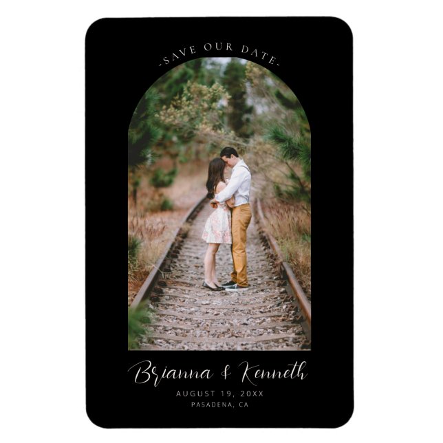 Schwarzweiß mit Arch-Foto gerettet Magnet (Vertikal)