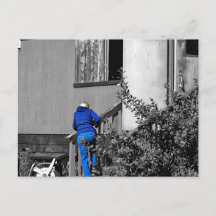 Schwarzweiß, mit einer Touch von Farbe, Postkarte