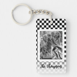Schwarzweiß mit mehreren Fotos Schlüsselanhänger