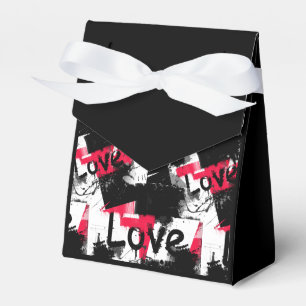 Schwarzweiß mit roten Flecken Liebe Muster Geschenkschachtel