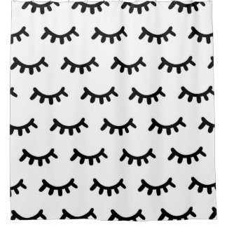 Schwarzweiß, moderne abstrakte niedliche Augenmust Duschvorhang