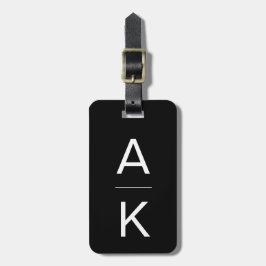 Schwarzweiß, moderne personalisierte Monogramm Gepäckanhänger