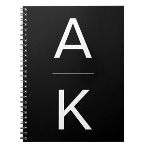 Schwarzweiß, moderne personalisierte Monogramm Notizblock