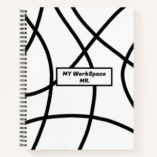Schwarzweiß Moderner Minimalistischer Abstrakt Notizbuch