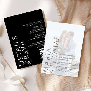 Schwarzweiß Modernes Foto Einfach Minimalistisch Einladung