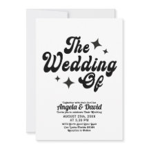 Schwarzweiß Modernes Vintages Retroskript Hochzeit