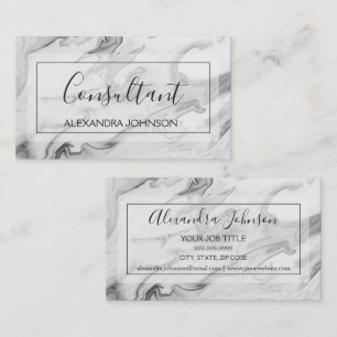 Schwarzweiss-modischer Marmorierungberater Visitenkarte
