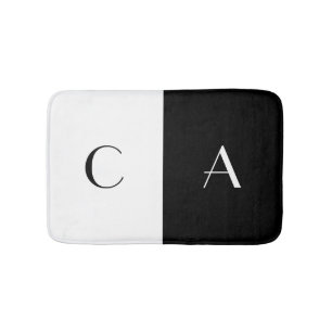 Schwarzweiss-Monogramm Badematte