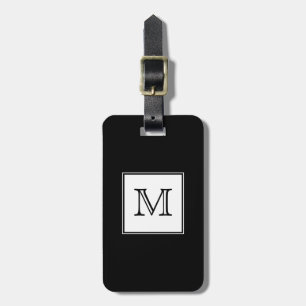 Schwarzweiss-Monogramm Gepäckanhänger